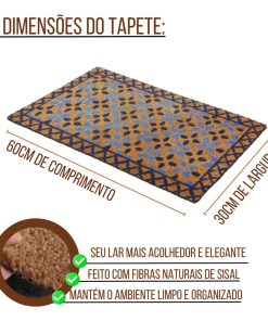 Alternative view of Capacho Fibra de Coco Estampa Mikasa by Chalesco 30x60 resistente e elegante